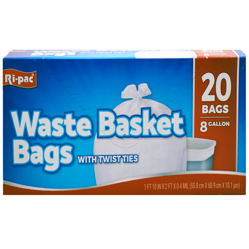 24 Wholesale Trash Bags 15ct - 8 Gallon Drawstring - at