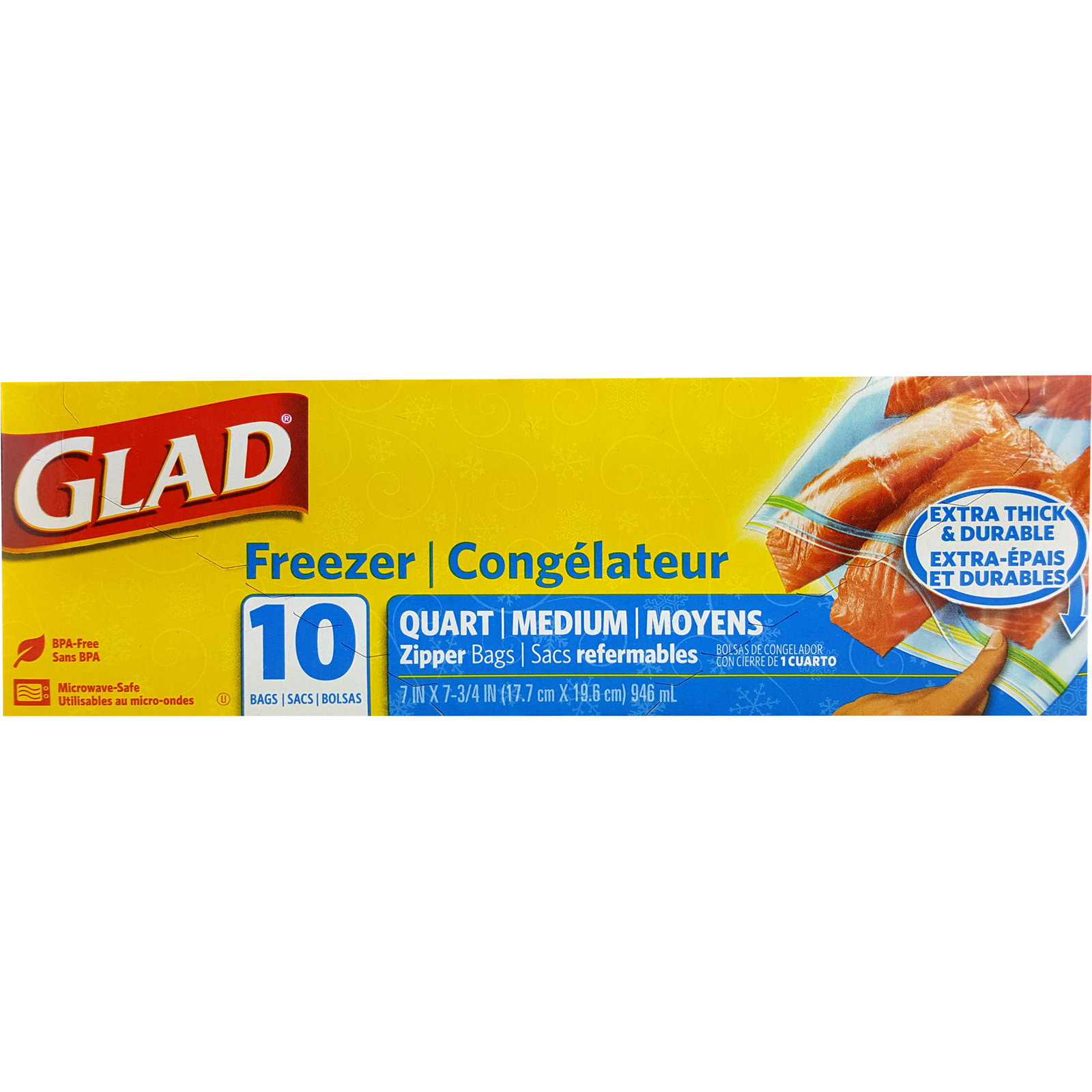 Glad Zipper Food Storage Freezer Bags - Gallon - 20 Count, 1