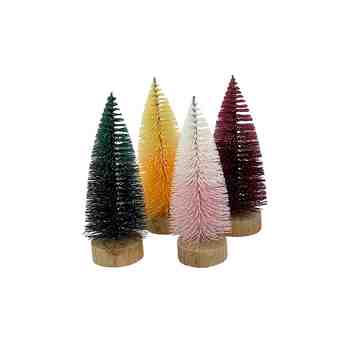  Christmas Plastic Two Tone Glitter Tree Decor 