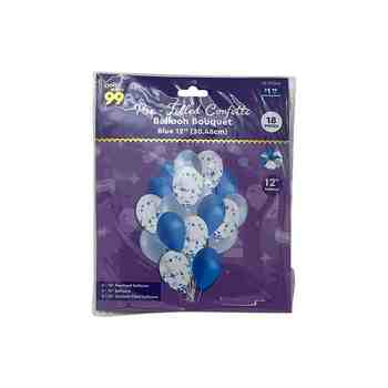 Party Balloon Latex Confetti Blue
