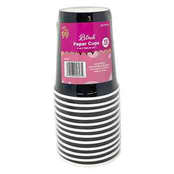 Party PG Solid Paper Cups Black