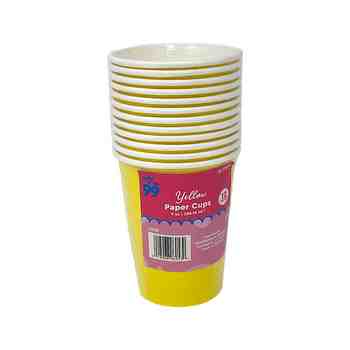 Party PG Solid Paper Cups Yellow