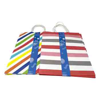 Party Large Kraft Stripes Printed Medium Bags