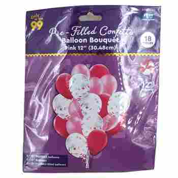 Party Balloon Latex Confetti Pink