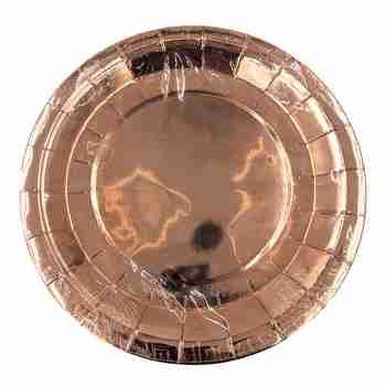 Party PG Fashion Foil Paper Round Plate Rose Gold