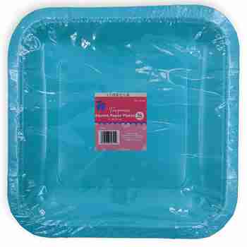 Party PG Solid Paper Square Plate Turquoise