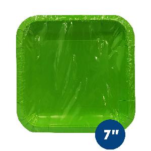 Party PG Solid Paper Square Plate Lime