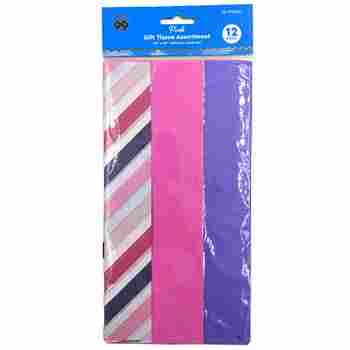 Party Printed Tissue Solid Hot Pink
