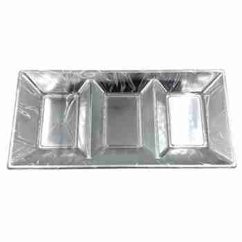 Party Catering Three Sectional Tray Silver